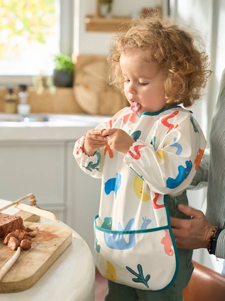 Baby Ärmellätzchen, Kleinkinder Malkittel blau vichy+mehrfarbig fuchs+pudrig rosa+weiß geblümt/flora+weiß/mehrfarbig künstler 34