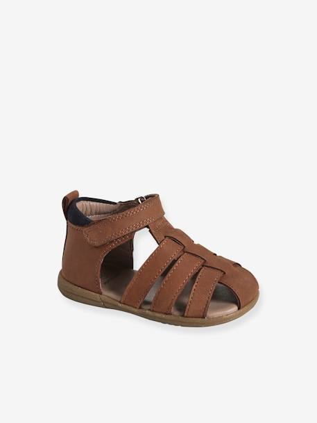 Jungen Baby Lauflern-Sandalen - braun+marine - 1