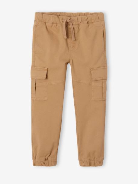 Jungen Cargohose mit Dehnbund Oeko-Tex, Bundweite verstellbar dunkelkhaki+eisblau+graubeige 18