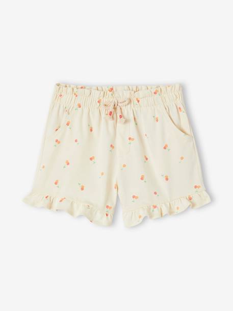 Mädchen Shorts mit Volants blau+marine+wollweiß 7