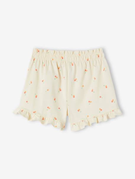 Mädchen Shorts mit Volants blau+marine+wollweiß 8