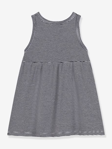 Geripptes Mädchen Baby Sommerkleid PETIT BATEAU - blau - 2