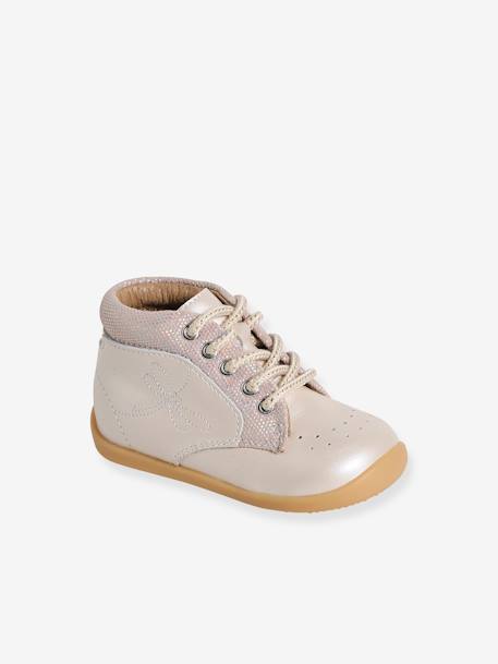 Baby Lauflern-Boots beige glanzeffekt 1