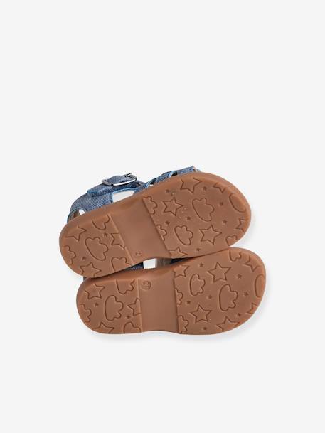 Baby Klett-Sandalen, Denim-Optik - jeansblau - 5