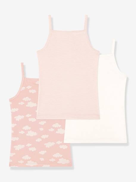 3er-Pack Mädchen Unterhemden PETIT BATEAU hellrosa 2