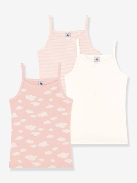 3er-Pack Mädchen Unterhemden PETIT BATEAU hellrosa 1