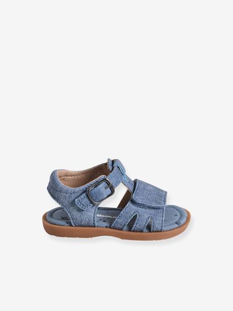 Baby Klett-Sandalen, Denim-Optik - jeansblau - 2