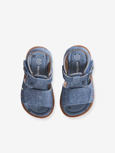 Baby Klett-Sandalen, Denim-Optik - jeansblau - 4