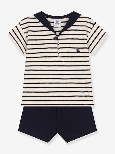 Baby-Set: T-Shirt & Hose PETIT BATEAU beige meliert 1