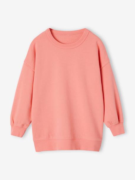 Langes Mädchen Sweatshirt mit Motiv hinten Oeko-Tex koralle 1