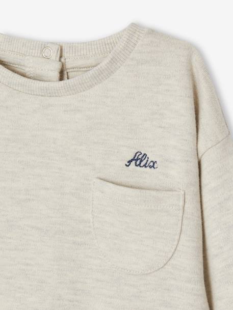 Baby-Set: Sweatshirt & Hose, personalisierbar Oeko-Tex beige meliert+blush 6