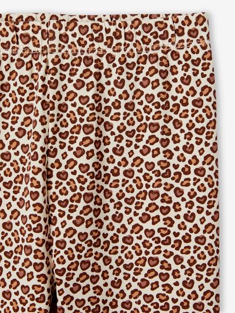 Mädchen Leggings - grün+hellbeige leoprint+türkis margeriten+wollweiß mehrfarbig geblümt - 6