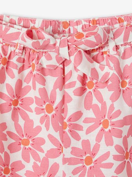 Mädchen Culotte rot kariert+wollweiß/rosa blumen 9