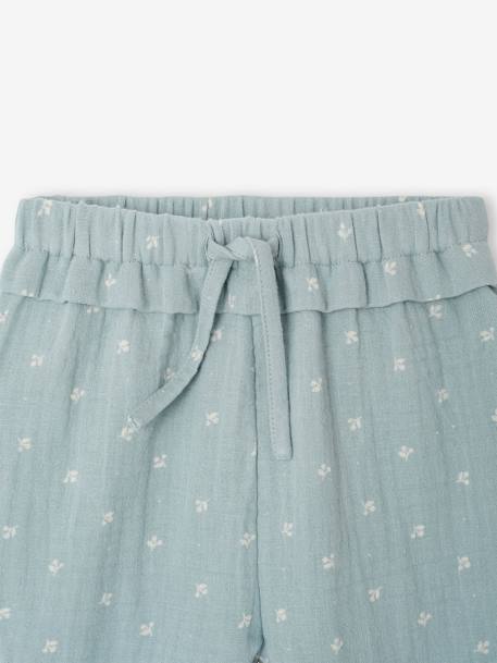 Baby Hose aus Musselin altrosa+graublau+wollweiß 6