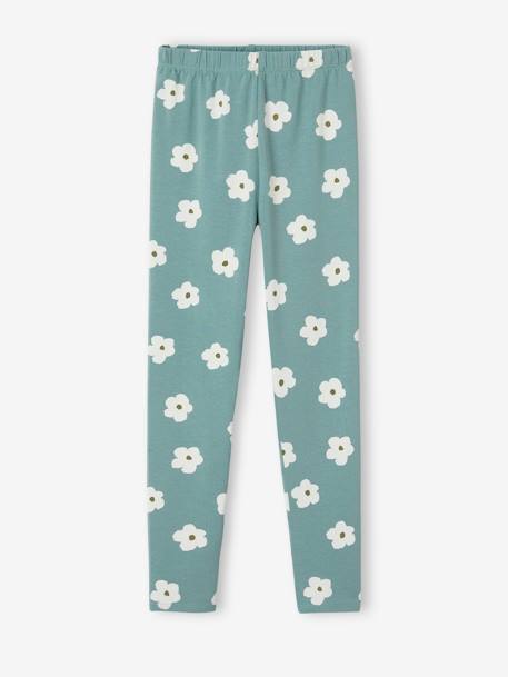 Mädchen Leggings blau indien blume+hellbeige leoprint+pudrig rosa+türkis margeriten 10