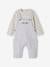 Baby Set MON TRÉSOR: Shirt & Latzhose, personalisierbar Oeko-Tex - grau meliert+karamell - 1