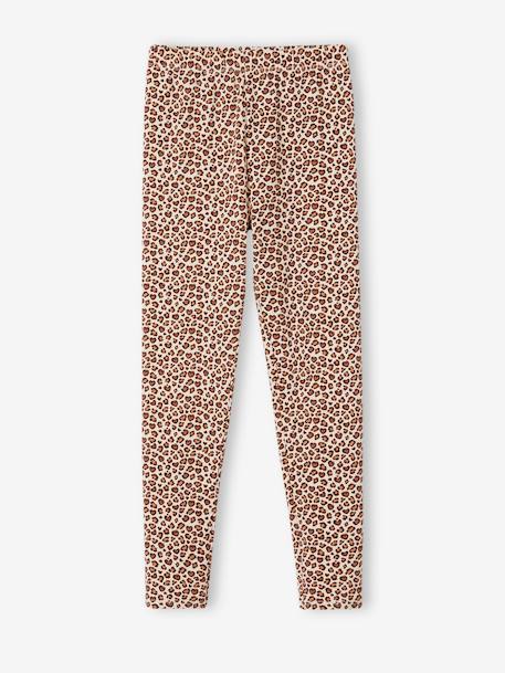 Mädchen Leggings - grün+hellbeige leoprint+türkis margeriten+wollweiß mehrfarbig geblümt - 4