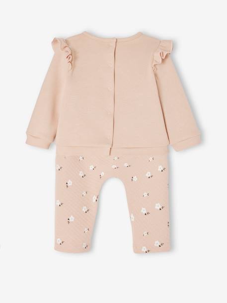 Baby-Set: Sweatshirt & Hose beige+beige meliert+rosa+rosa nude+wollweiß 23