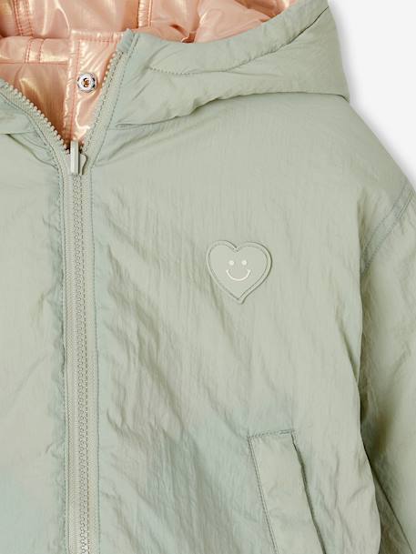 Mädchen Wende-Jacke mit Recycling-Polyester - salbeigrün - 6