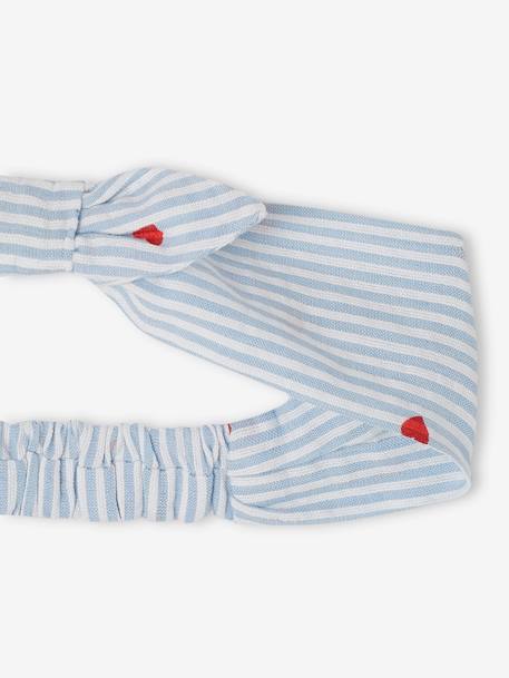 Baby-Set aus Seersucker: Kleid, Shorts & Haarband blau gestreift 10