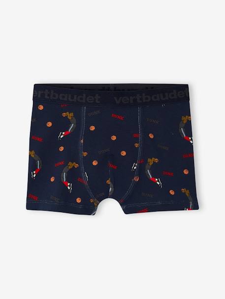 5er-Pack Jungen Boxershorts mit Bio-Baumwolle, Basketball - grau meliert - 2