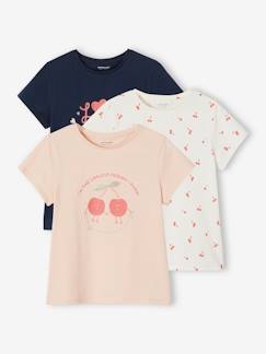 Maedchenkleidung-Shirts & Rollkragenpullover-3er-Pack Mädchen T-Shirts, Glanzdetails BASIC Oeko-Tex