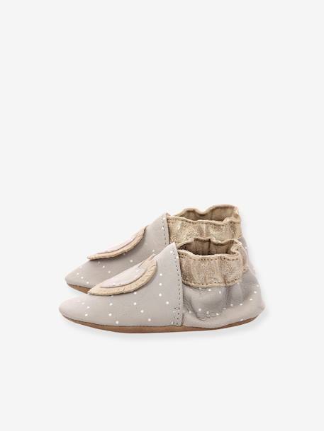 Baby Krabbelschuhe TINY HEART ROBEEZ, pflanzlich gegerbt grau 3