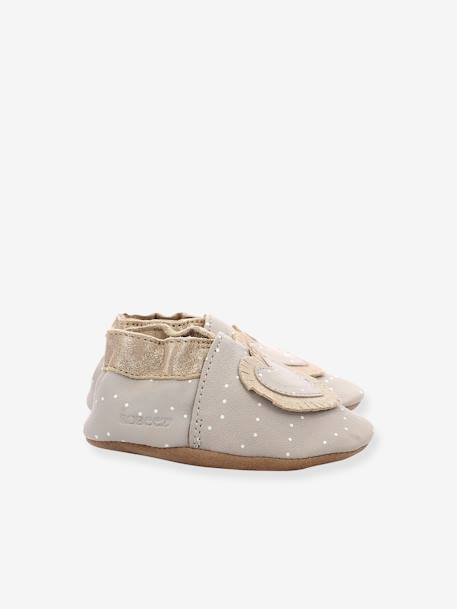 Baby Krabbelschuhe TINY HEART ROBEEZ, pflanzlich gegerbt grau 2