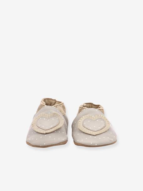 Baby Krabbelschuhe TINY HEART ROBEEZ, pflanzlich gegerbt - grau - 5