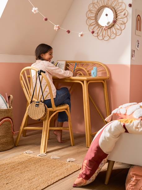 Kinderschreibtisch SONNENSCHEIN aus Rattan natur 6