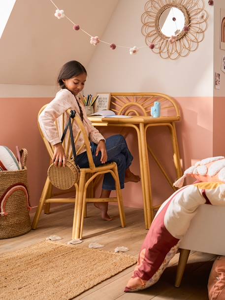 Kinderschreibtisch SONNENSCHEIN aus Rattan natur 7