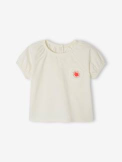 Babymode-Shirts & Rollkragenpullover-Shirts-Baby T-Shirt mit Häkelblume Oeko-Tex