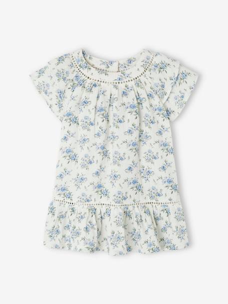 Festliches Mädchen Baby Kleid wollweiß 2