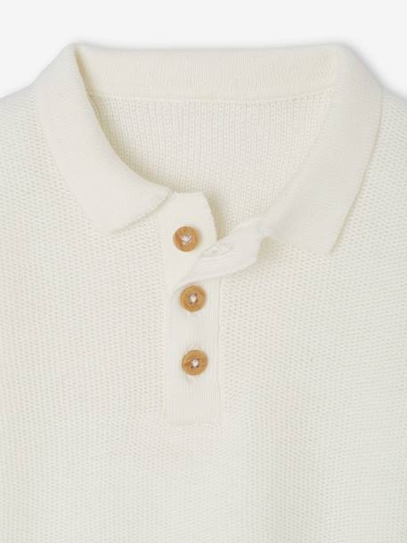 Baby Poloshirt aus Strick Oeko-Tex - wollweiß - 4