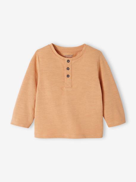 Jungen Baby Henley-Shirt BASIC, personalisierbar Oeko-Tex dunkelgrün+nachtblau+pfirsich+sand 12