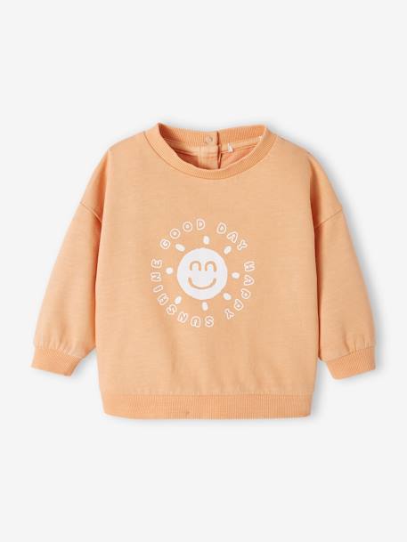 Baby Sweatshirt mit Schriftzug pfirsich 1