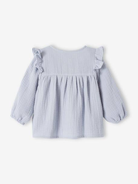 Mädchen Baby Volant-Bluse altrosa+eisblau 11