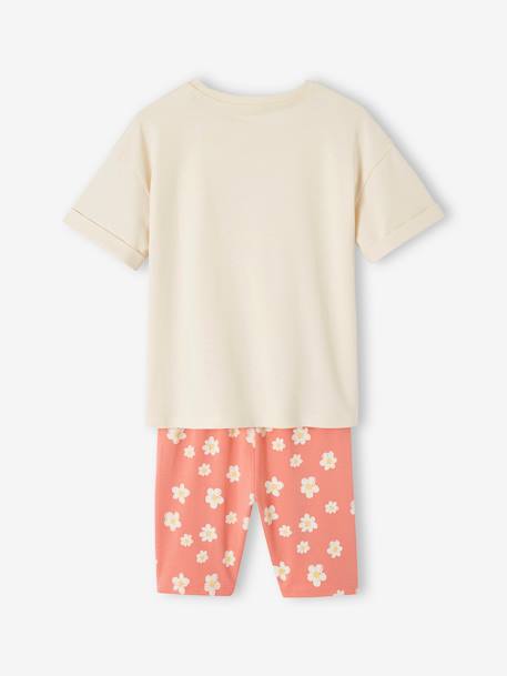 Mädchen-Set: T-Shirt & Radlerhose Oeko-Tex rosa+smaragdgrün 4