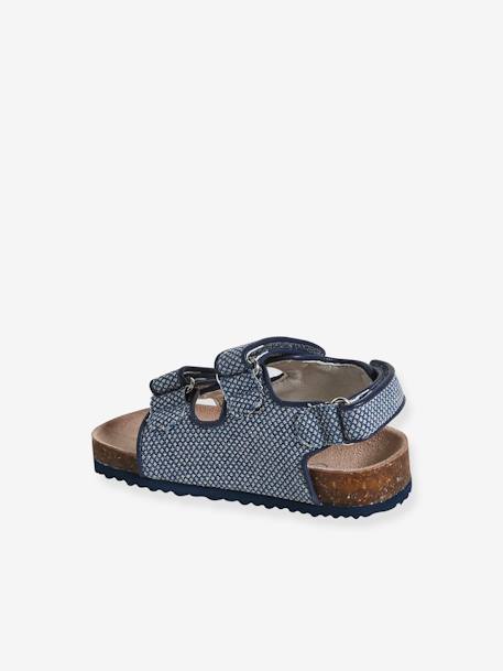 Baby Klett-Sandalen mit Muster - blau bedruckt - 3