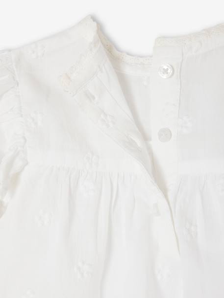 Mädchen Baby Bluse mit langen Ärmeln - weiß - 3