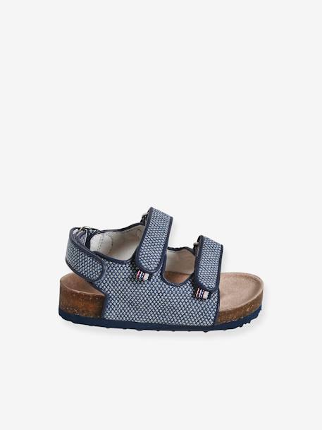 Baby Klett-Sandalen mit Muster blau bedruckt 2