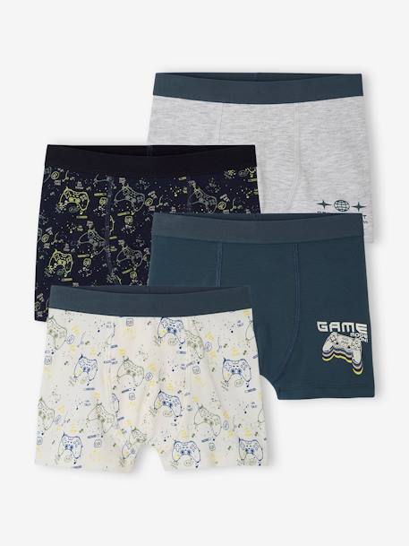 4er-Pack Jungen Boxershorts mit Bio-Baumwolle, Gaming - tinte - 1