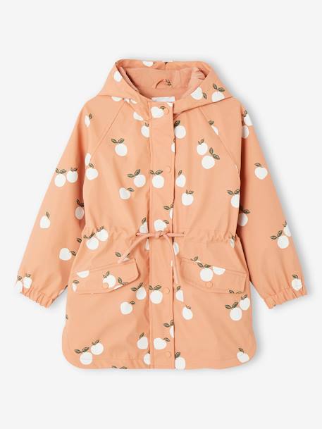 Mädchen Regenjacke mit Zauber-Trick aprikose pudrig+aqua gänseblümchen 4