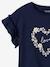 Mädchen T-Shirt mit Volantärmeln - dunkelrosa+hellgelb+marine+pfirsich+weiß/hase - 15