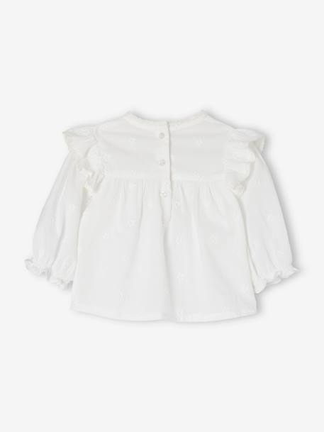 Mädchen Baby Bluse mit langen Ärmeln weiß 4