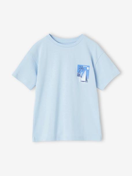 Jungen T-Shirt mit Print hinten Oeko-Tex himmelblau 4