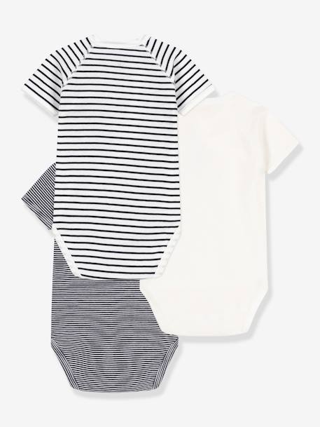 3er-Pack Baby Wickelbodys PETIT BATEAU - marine - 2