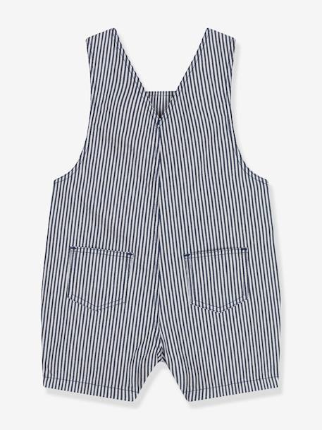 Kurze Baby Latzhose PETIT BATEAU dunkelblau/weiß gestreift 3