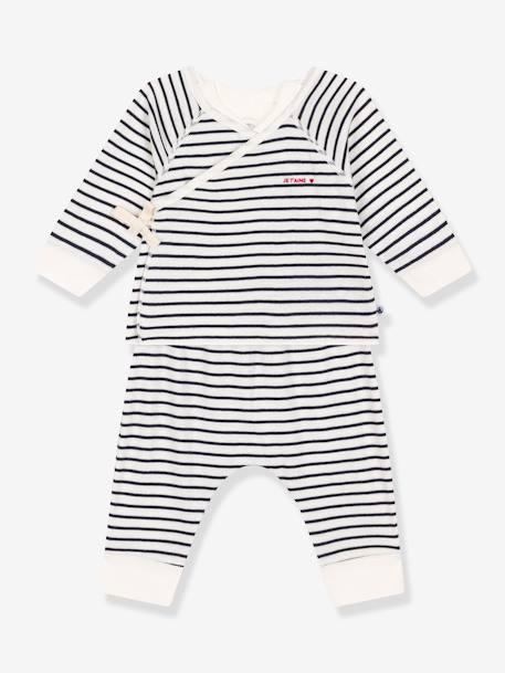 Baby-Set: Cardigan, Hose & Body PETIT BATEAU, Bio-Baumwolle Oeko-Tex marine 2