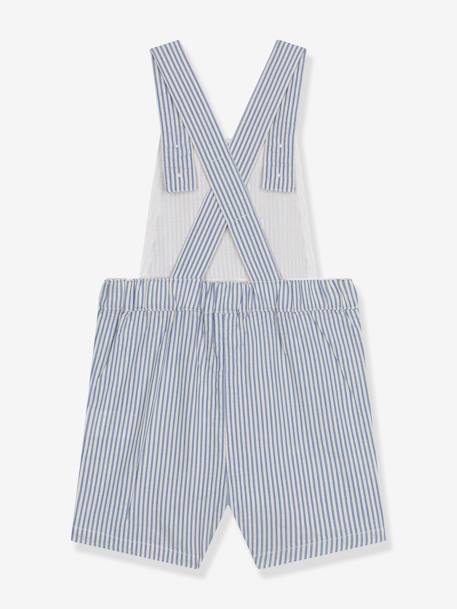 Kurze Baby Latzhose PETIT BATEAU - hellblau/weiß gestreift - 3